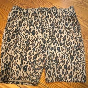 Leopard print bike shorts